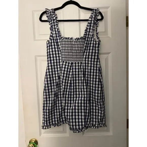 Blue Plaid J. Crew Dress Size 8 - Picture 2 of 9